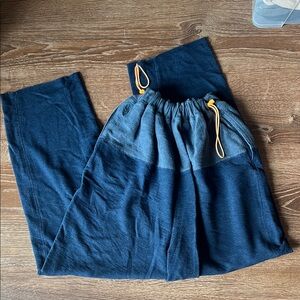 Free people two toned Blue Drawstring Lounge Pants